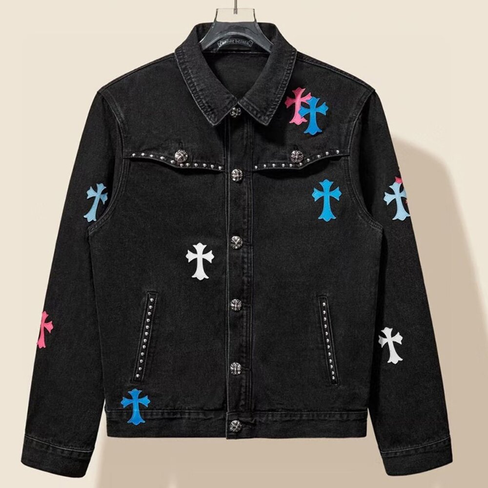Chrome Hearts Cross-Stitch Patch Denim Jacket